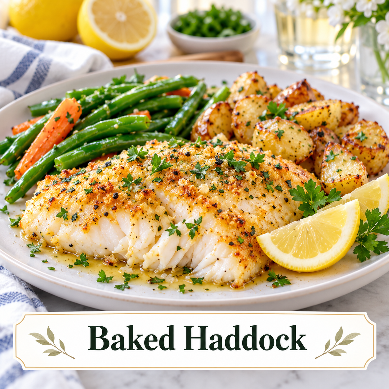 Rustic Farmhouse Baked Haddock